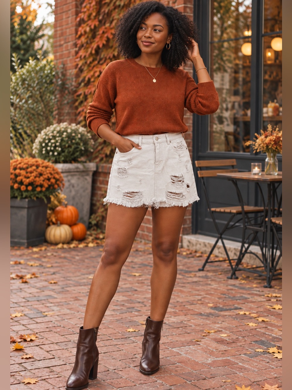 We The Free White Distressed Denim Mini Skirt Raw Hem Women's Size 6